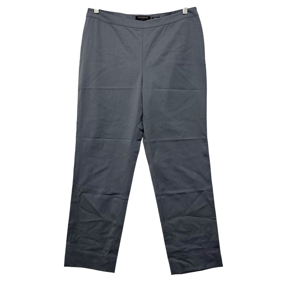 Lafayette 148 Women's Bleecker Wool Pants Sz 8 Gray Quiet Luxury Office Siren